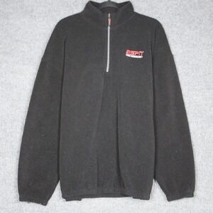 ESPN The Magazine Black Fleece 1/4 Zip Pullover Sweatshirt‎ Men's XL